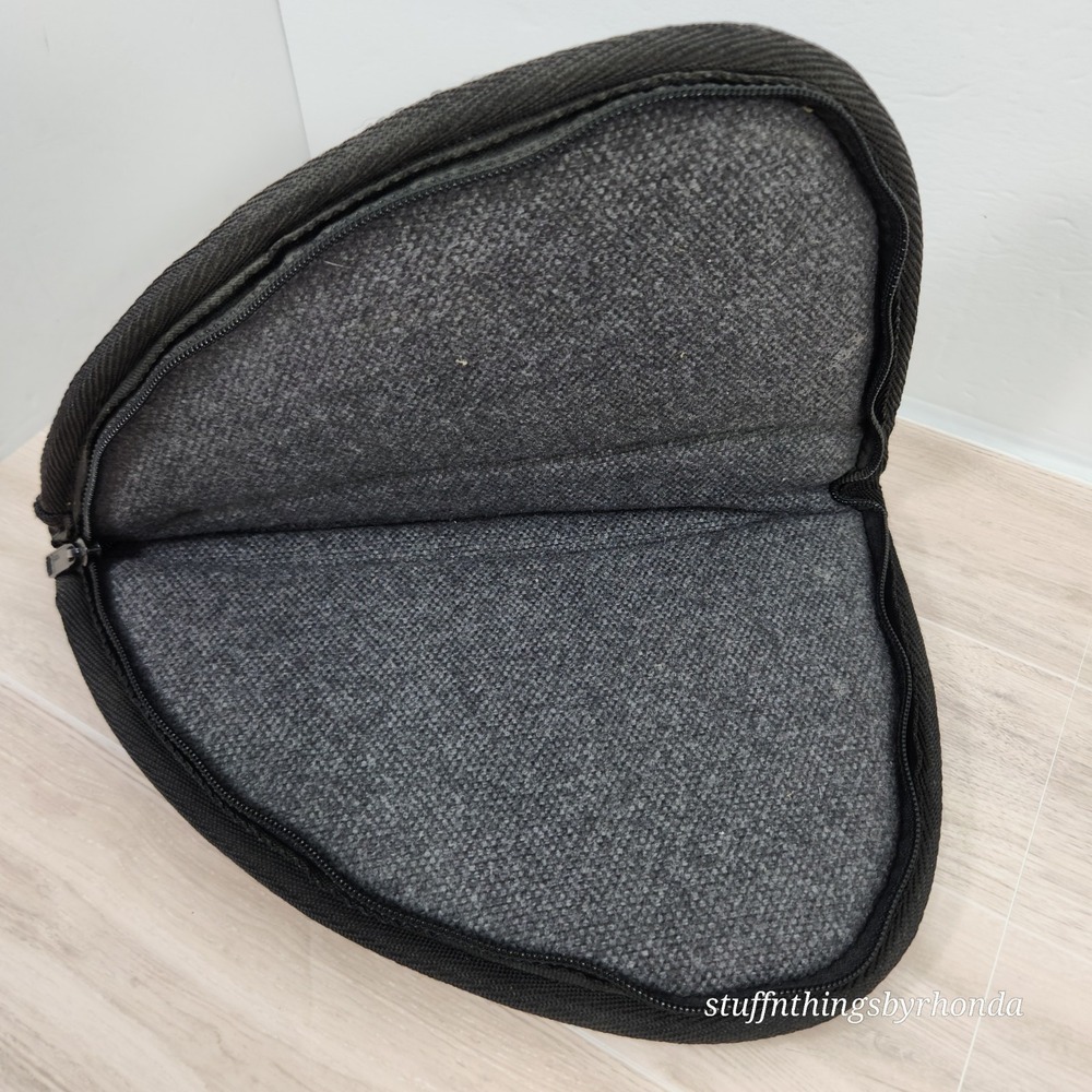 ACE PISTOL GUN Case, PADDED SOFT Inside Faux Leather Outer Shell Gray 12'' X 7'' - Picture 3 of 6